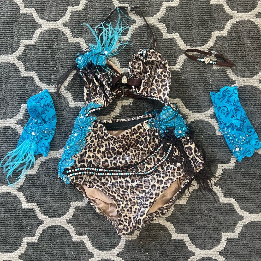 Leopard one piece dance costume